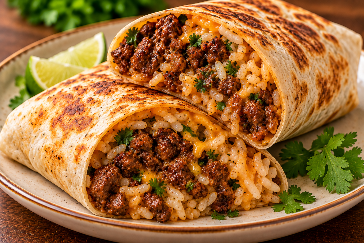 Rustic Lamb Burritos with Lime and Cilantro